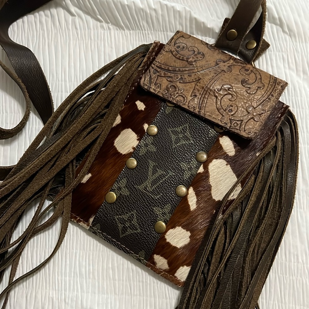 Bohemian style LV embellished purse/crossbody.